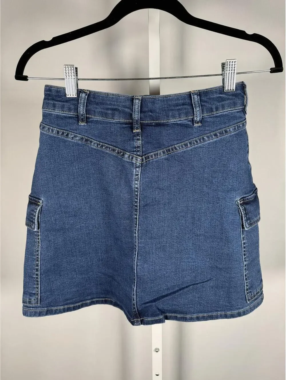 NWT Six Fifty Kyra Cargo Denim Mini Skirt Dark Wash Size XS - Picture 6 of 9